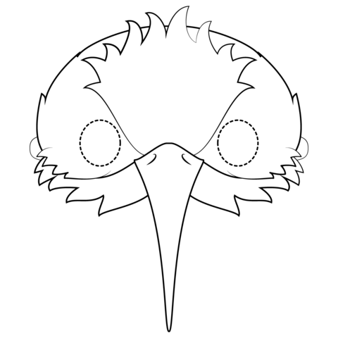 Hummingbird Mask Coloring Page